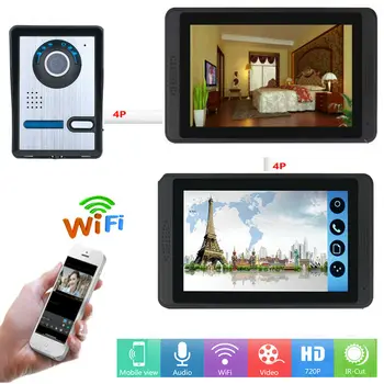 SmartYIBA Wifi Smart Vaizdo Domofonas IR-CUT HD Kamera, IP Doorphone, Naktinio matymo Vaizdo Doorbell Žiedas Vaizdo Durų Telefonu Skambinti rinkiniai