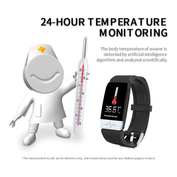 2021 Naujausias Kūno Temperatūra & EKG Monitorius Profesija Smart Žiūrėti T1 Sport Fitness Tracker Vyrai Moterys Laikrodis Thermomete Smartwatch
