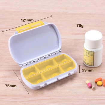 6 Ląstelių Vandeniui Tablečių Dėžutė Tabletes Organizatorius Dėklas Nešiojamų Kelionių Vaistų Talpykla Medicina Lauke Rožinė Piliulė Atvejais