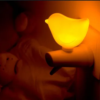 Paukščių LED naktinis apšvietimas Vaikų Gyvūnų Naktį Šviesos Animacinių filmų Kūdikio Lopšelį Naujovė Lempos Miegamojo Puošmena su MUMIS plug