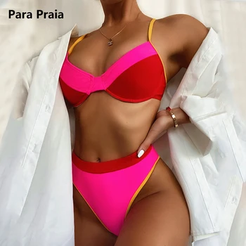 Para Praia 2020 Tvarstis Bikini Apynasrio Maudymosi Kostiumą, Brazilijos Maudymosi Kostiumėlį Kratinys Maudymosi Kostiumėliai, Aukštos Juosmens Bikini Push Up Biquini