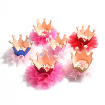 50pcs/daug 6colors Naujagimių 3D Jaučiausi Vaikams Karūna+Akių Gėlių Mergaitėms Plaukų Aksesuarų, Blizgučiai Jaučiausi vainikėliu Pirmojo Gimtadienio Skrybėlę