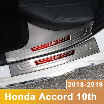 Nerūdijančio Plieno Automobilio stiliaus Durų Slenksčio Nusitrinti Plokštė Sveiki Pedalo Riba Pedalai Honda Accord 10 2018 2019 Priedai