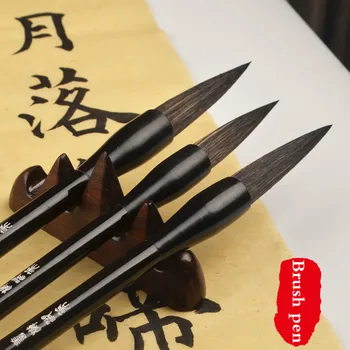 Kinijos Teptuku Pen Pelę ant kad Plaukų Kaligrafijos Teptukų Rinkinys Caligrafia 3pcs Kinų Tapybos, Kaligrafijos Teptuku Pen Tinta Kinija