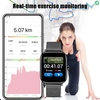 LIGE Naujas Vyrų Smart Watch Moterų jutiklinių Fitness Tracker Kraujo Spaudimas Smart Laikrodis 