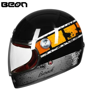 BEON Šalmas Visiškai Motocross Šalmas Senovinių Motociklų Professional Retro Ultralight EEK galvos Apdangalai B-510