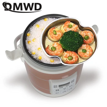 DMWD 12V 24V mini ryžių viryklė 1.6 L automobilių, sunkvežimių elektros sriuba, košės virimo aparatas maisto garlaivis šilčiau greitai, šildymo priešpiečių dėžutė