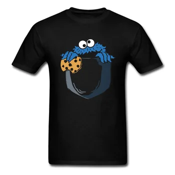 Trupinius Mano Kišenėje Marškinėlius Cookie Monster Marškinėliai Vyrams Juokinga Viršūnes Tees Animacinių filmų T-shirt Vasaros Medvilnės Drabužių Dizaineris
