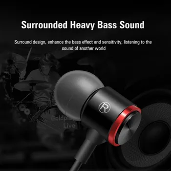 Metalo Sporto Bass Ausinės Veikia Ausinių Wired Headphone 