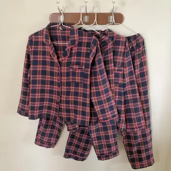 Atsitiktinis namų drabužius 2 dalių rinkinys moterims sleepwear pledas pižama nustatyti, raudona pora namų kostiumas ilgomis rankovėmis prarasti viršuje kelnės pijamas Y278
