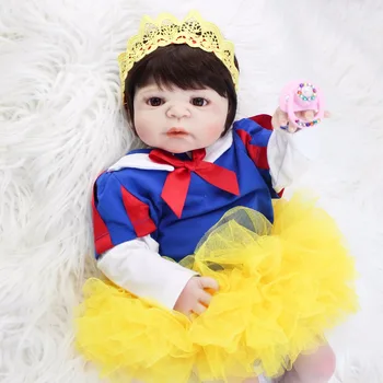 55cm Full Silikono Reborn Baby Doll Žaislas Tikroviška Vinilo Naujagimių Princesė Kūdikiams Bebe Gyvas Puikus Gimtadienio Dovana Mergaičių Boneca