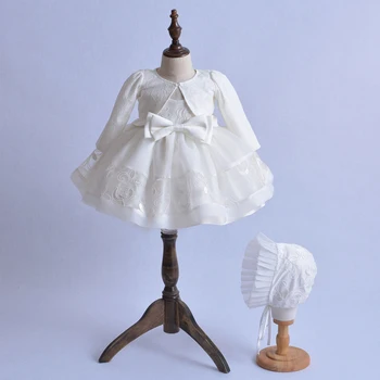 0-18M Naujagimiui Kūdikių Merginos Princesė Suknelė Baltos Viršūnės + Nėriniai Hat + Tiulio Gėlių Tutu Šalies Ravėjimas Suknelės Kūdikių Mergaitės