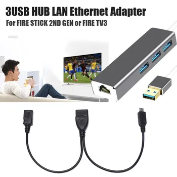 3 PORT USB HUB LAN Ethernet 