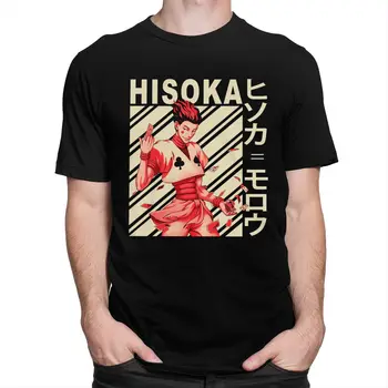 Hisoka Morow Hunter X Hunter T Marškinėliai Vyrams Minkštos Medvilnės Morou T-shirt Anime, Manga Hxh Tee O-kaklo, Trumpas Rankovėmis Marškinėlius Drabužiai