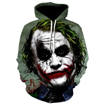 2020 Nauji Megztiniai Vyrams, Prekės Hoodies Vyrų Joker 3D Spausdinimo Hoodie Vyrų Atsitiktinis sportiniai Kostiumai Dydis XXS-6XL Didmeninės ir mažmeninės prekybos