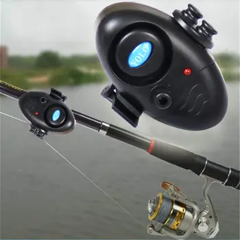 Juoda Žvejybos Elektroninių LED Šviesos Žuvų Bite Garso Signalą lazdele Bell Klipą meškere Spręsti Žvejybos Įrankis Pesca Accesorios 7