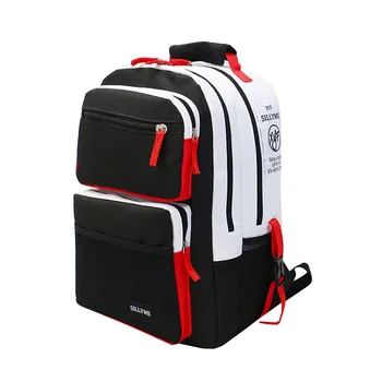 Juodos ir baltos spalvos siūlėmis vidurinės mokyklos maišeliai paauglių berniukų, mergaičių kelionių kuprinė nešiojamojo kompiuterio krepšys 15.6 vaikams kuprinę kuprinė