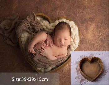 Naujagimio Fotografijos Rekvizitai Mediniai Kelia Rekvizitai Širdies Formos Kūdikių Nuotraukų Talpykla Kūdikių Šaudyti Priedai Kūrybos Didelis Rekvizitai