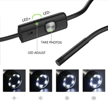 USB Endoskopą Wifi Vamzdis Automobilių Borescope Mini Tikrinti Lanksčios Vielos Kamera IP67 Objektyvas, skirtas 