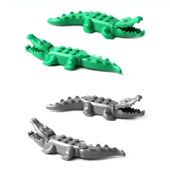 12pcs/daug Krokodilas Tigro, Karvės Buildable Modelį, Vaikai Gyvūnų Kūrimo Bloką Įstatykite Gyvūnų Blokuoti Gyvūnų Blokai