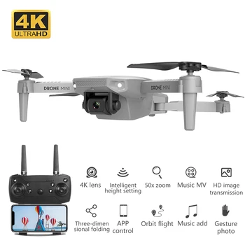 E88 Mini UAV Fiksuotas Aukštis 4K aerofotografija Mini Kabrioleto Quadcopter Kamera, Sulankstomas RC Quadcopter.