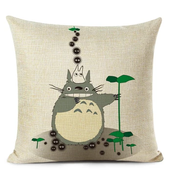 Animacinių Filmų Totoro Spausdinti Dekoratyvinė Pagalvėlė Padengti Namų Dekoro Pagalvės Užvalkalą Sofa Mesti Pagalvę Namų Dekoro Skalbiniai, Pagalvės Dangtelis