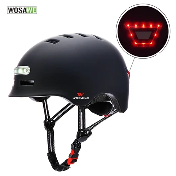 WOSAWE Motoroleris, Motociklas HelmetWith Tailligh&Priekiniams USB Įkrovimo Signalas Įspėjimas Saugos Dviratis, Elektrinis Motoroleris, Šalmas