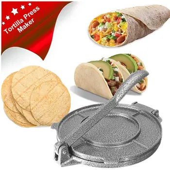 8 Colių, Sulankstomas Tortilla Maker Paspauskite Aliuminio Mėsos Paspauskite Dalykėlių Bakeware Įrankiai Pita Paspauskite Tacos Maker Tešlos Spaudos Mašinos