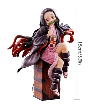 PVC Veiksmų Skaičiai Tanjirou Nezuko Anime Kimetsu nr. Yaiba Statulėlės Modelis Žaislai