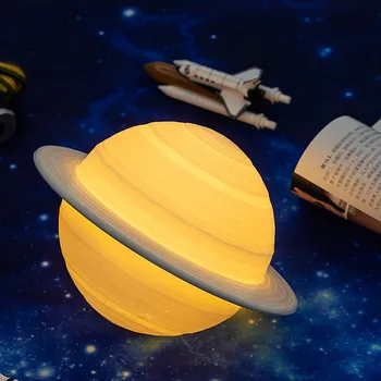 3D Spausdinimo Saturnas Lempos Jutiklinis Nuotolinio LED Nakties Šviesos Apdaila, Apšvietimas, Mėnulio šviesos USB Įkrovimo Planetos Lempa Vaikams, Vaikų Dovanų