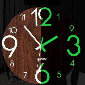 3D Šviesos Sieninis Laikrodis Trumpas Skaitmeninių Skaičius Ramiai Kabo Laikrodžiai 
