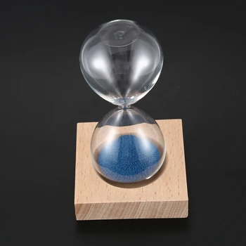 Mėlynos spalvos medis + stiklas + geležies milteliai, smėlis geležies žydėjimo magnetinio smėlio laikrodis, kurių pakuotė smėlio laikrodis 13.5 * 5.5 cm, medinė sėdynė 8 * 8 *