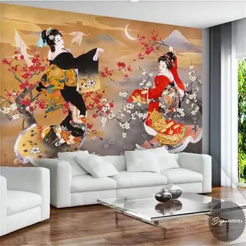 Pasirinktinis dydis 3d foto tapetai, freskos kambarį lova Japonijos grožio 3d vaizdo sofa-lova, TV foną, sienos tapetai, sienų 3d