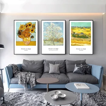 Van Gogh Aliejaus Tapybos Kūriniai, Saulėgrąžų Abrikosų Abstrakčios Drobės Meno Spausdinti Plakato Nuotrauką Sienos Plakatą, Namai Dekoruoti Freskomis Namuose