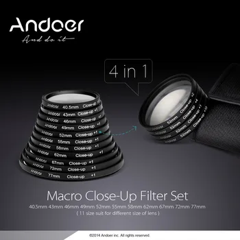 Andoer 67mm Macro Close-Up Filter Set +1 +2 +4 +10 su Pouch for Nikon D80 D90 D7000 Canon Tamron Sigma Dslr
