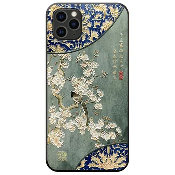 Gėlių Paukščių 3D Iškilumo Telefoną Atveju Xiaomi Redmi Pastaba 7 8 9 Pro 8T 7A 8A Mi 10 9 8 Lite 9T CC9 CC9e Rubisafe Minkštos TPU Atgal Apima