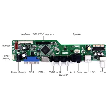 Valdiklio plokštės Rinkinys LTN133AT09 TV+HDMI+VGA+AV+USB LCD LED ekrano Vairuotojo Lenta