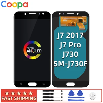Originalus Super AMOLED skystųjų kristalų (LCD Samsung Galaxy J7 Pro 2017 J730 J730F LCD Ekranas ir Touch Ekranas skaitmeninis keitiklis Asamblėja