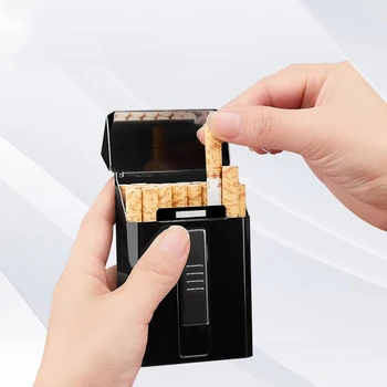 Naujas Cigarečių Atveju Dėžutė Su USB Įkrauti Lengvesni Kūrybos Įkrovimo Vėjo Flameless Elektroniniai Žiebtuvėliai Dūmų Accesoires