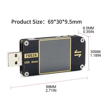 FNB38 Srovės voltmetras USB Testeris QC4+ PD3.0 2.0 PGS Greito Įkrovimo Protokolo B85C