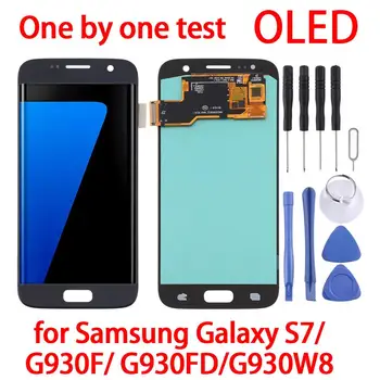 5.1 cm Galaxy S7 OLED Medžiagos Ekranu ir skaitmeninis keitiklis, Pilnas komplektas skirtas Samsung Galaxy S7 G930F G930FD G930W8