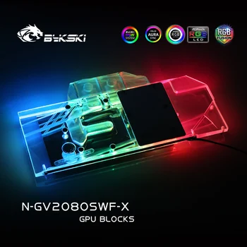 Bykski N-GV2080SWF-X GPU Vandens Aušinimo Blokas Gigabyte RTX2080 Super Windforce OC 8G / RTX2070 Super Žaidimų OC 8G