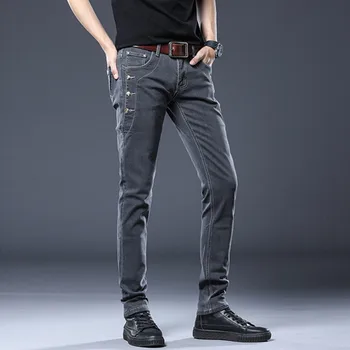 2020 Naują Atvykimo Stiliaus vyriški Džinsai Džinsai Aukštos Kokybės Mados Atsitiktinis Slim džinsai vyrams Pieštuku Kelnės Skinny Kelnės dydis 27-36