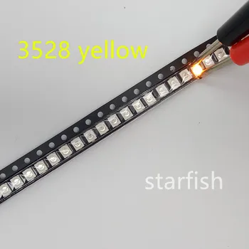 Nemokamas pristatymas 1000pcs 3528/1210 balta mėlyna žalia raudona geltona šiltas-balta Šviesa, diržas Paviršinio montavimo SMD Ultra Birght LED