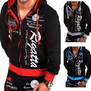 ZOGAA 2019 naujas prekės ženklas mados gatvės stiliaus sportinis kostiumas sporto bėgiojimas hoodie spausdinimo vyriški laisvalaikio sportinis kostiumas 3 spalvų dydis S-3XL