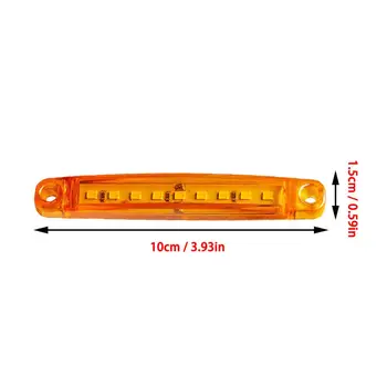 10vnt Gintaro 9-LED Autobusas/Sunkvežimis/Priekabos/Sunkvežimis 24V LED Žibintai Šoninis Gabaritinis Žibintas atsparus Vandeniui LED Šviesos Uodega indikatorius Stovėjimo Šviesos