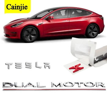Automobilio Stilius Uodega Vartų Laišką Etiketės, Emblemos Įklija, Tesla Model 3 S X Y 2021 Logotipą, Priedai Kamieno Dekoras