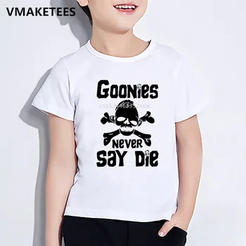 Vaikų Vasaros trumpomis Rankovėmis Mergaičių ir Berniukų marškinėliai Vaikams Goonies Never Say Die Print T-shirt 