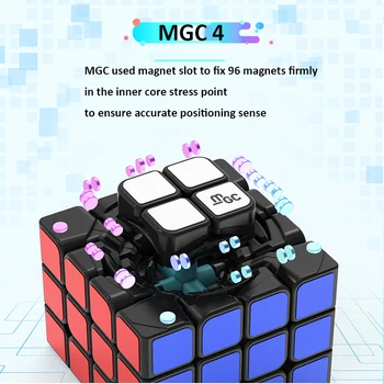 YJ MGC4 M 4x4 Magnetinio YongJun 4x4x4 Greitis Kubo MGC4 Lipdukai lipdukas Magic Cube kūdikių žaislai vaikams