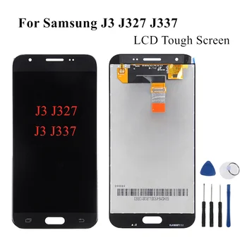 LCD Ekranas Samsung Galaxy j3 skyrius Premjero J327 J327T J327P LCD Ekranas Jutiklinis Ekranas skaitmeninis keitiklis Surinkimo Samsung SM-J337V J337T